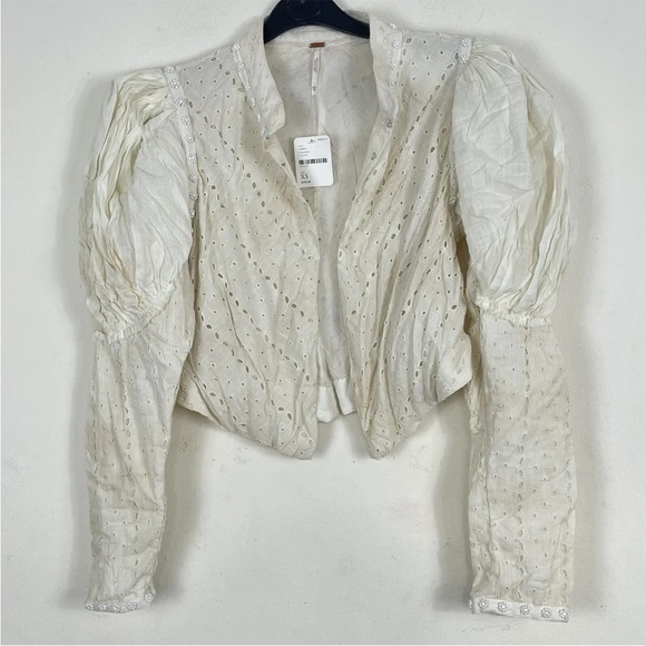 Free People Romantic Revival Lightweight Fitted Jacket XS Ivory BNWT £448. - Picture 9 of 9